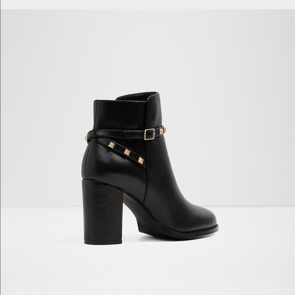 NWT Aldo Gold Studded Umalerith Boot Black - 7 - Picture 3 of 6